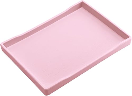 VCREATC Pequeña bandeja rosa para servir (8.5 x 6.3 pulgadas) para accesorios de servir, spa, café, bebidas, vino, té, bar, fiesta, condimento,