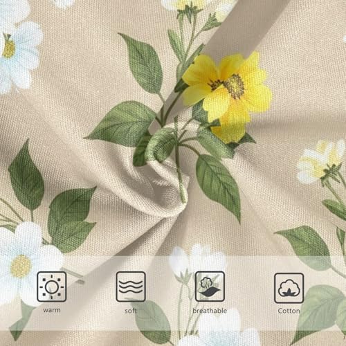 Kids Underwear Girls, White Floral Yellow Toddler Girl Panties, Cotton Girls Underwear, 2T–8 Years3