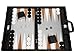 Silverman & Co. 19-inch Premium Backgammon Set - Large Size - Black Board, White and Rum Points