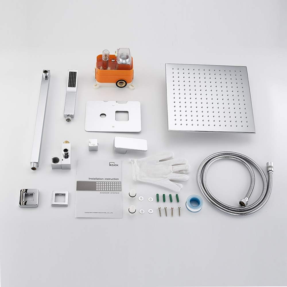 Flash Sale Buy 1 get 1 KOJOX Shower System 12 Inch Brass Rain Shower Head with Handheld Shower Head, Shower Trim Kit with Valve Faucet Wall Mounted Set Polished Chrome Crazy Deals KOJOX Shower System 12 Inch Brass Rain Shower Head with Handheld Shower Head, Shower Trim Kit with Valve Faucet Wall Mounted Set Polished Chrome