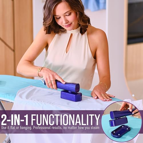 Virellix Mini Steam Iron & Travel Garment Steamer – 1200W Portable Wrinkle Remover, Handheld Clothes Steamer, 20s Fast Heating, 4 Modes, Compact Folding Design, Fabric Steamer for Home & Travel–Purple by Virellix - Image 6