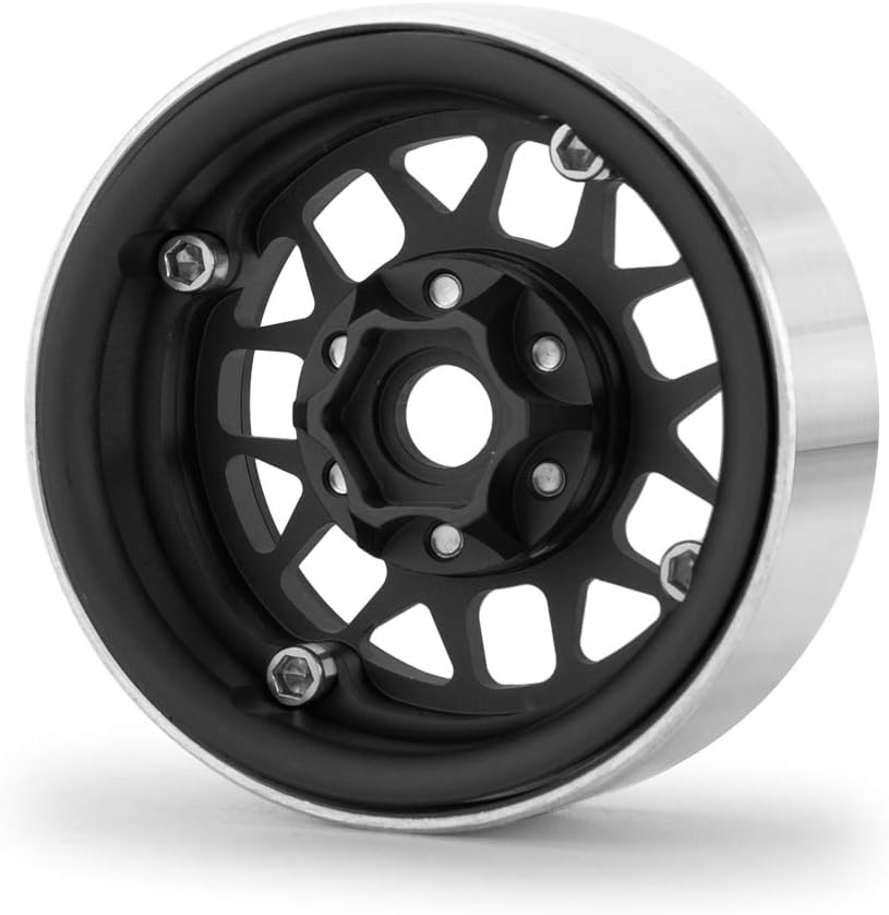 MOHERO Aluminum 1.9'' Alloy Beadlock Wheel Rims for 1/10 RC Axial SCX10 SCX10-II SCX10-III TRX4 CC01 D90 TRX4 Crawler Car Pack of 4 (Matte Black)