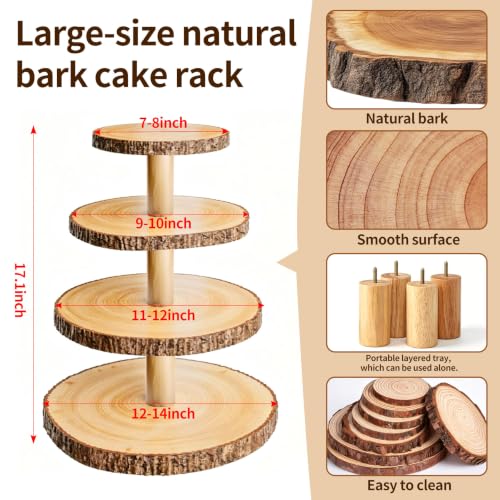 JIAOHENANZE Rustic 4Tier Wooden Cupcake Stand & Wedding Baby Shower Display by JIAOHENANZE - Used condition - Image 2