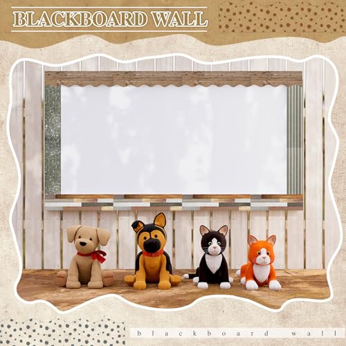 Tenceur 160ft Wood Border for Bulletin Board, Rustic Classroom Decoration, 6 Rolls Wood Grain Burlap Scalloped Bulletin Board Border Trim for School Office Chalkboard Whiteboard Poster Decor