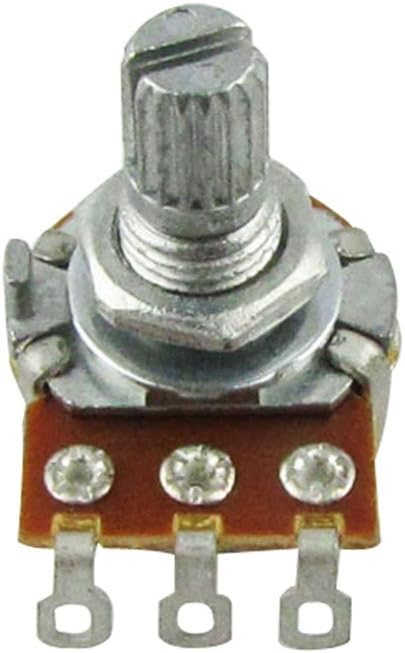 Musiclily A500K Mini Metric Coarse 18-Spline Split Short Shaft Pots Audio Taper Potentiometers for Electric Guitar Bass (Set of 2) - Image 4