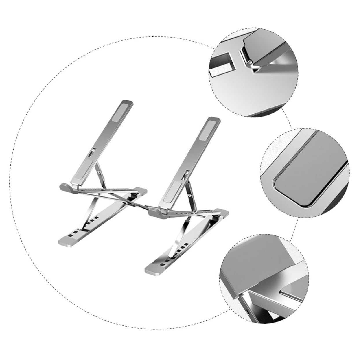 Operitacx Soporte para Portátil De Aleación De Aluminio Elevador Ergonómico Multifuncional para Oficina y Viajes Color Plateado