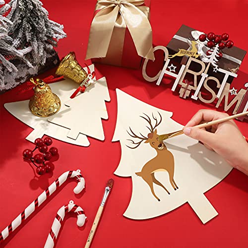 Yookeer YOOKEER-TREE SHAPE-05 6 Pieces Christmas Tree Wood Cutouts Shape Unpainted Wood Slice Unfinished Wood Plaque Craft Blank Decorative Blank Wood Sign thumb #2