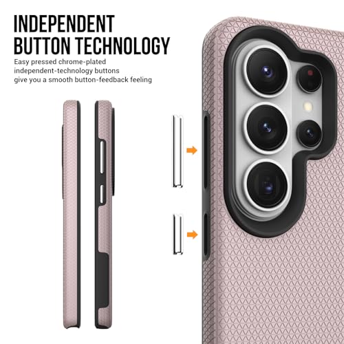 Image of NOXO Ultra-Hybrid Triangle Back Case Cover for Samsung Galaxy S26 Ultra | Shockproof Design | Camera Protection | Soft TPU & Rugged PC | Bumper Cases and Covers (Aureate Pink)
