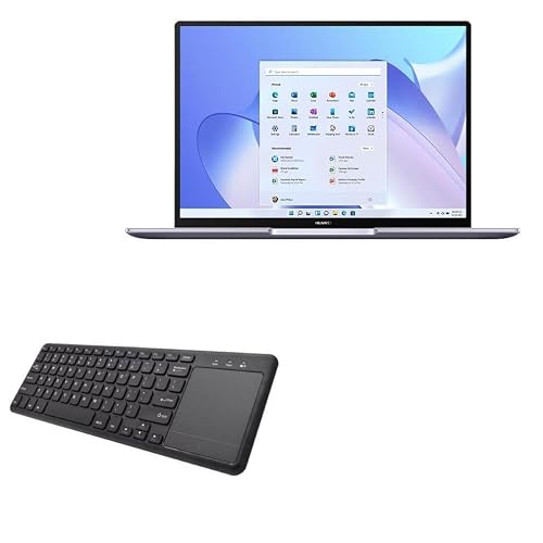 BoxWave Keyboard Compatible with Huawei MateBook 14 (14 in) - MediaOne Keyboard with TouchPad, USB Fullsize PC Wireless TrackPad - Jet Black
