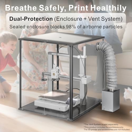 FNATR 3D Printer Enclosure for Bambu Lab A1 - Fume & Odor Control, Ventilation Cutout for Air Purification, Overheating Protection, LED Light, Versatile AMS Lite Placement, Black by FNATR - Image 2