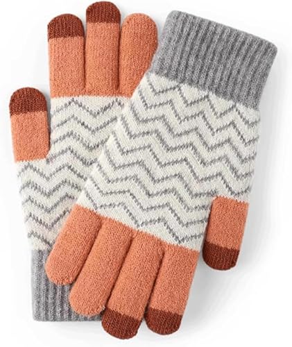 QMOWIZ Guantes Guantes de Punto sin Deslizamiento Coloridos Guantes de Guantes de Guantes Guantes Acolchados Guantes de Punto Warm Gloves