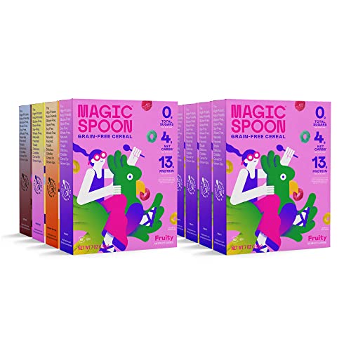 Magic Spoon Cereal, Variety 4-Pack Of Cereal & Fruity 4-Pack I Keto, Gluten Free, Sugar Free, And Grain Free, Low Carb, High Protein, Zero Sugar, Non-Gmo Breakfast Cereal I Keto Snacks #TOP7