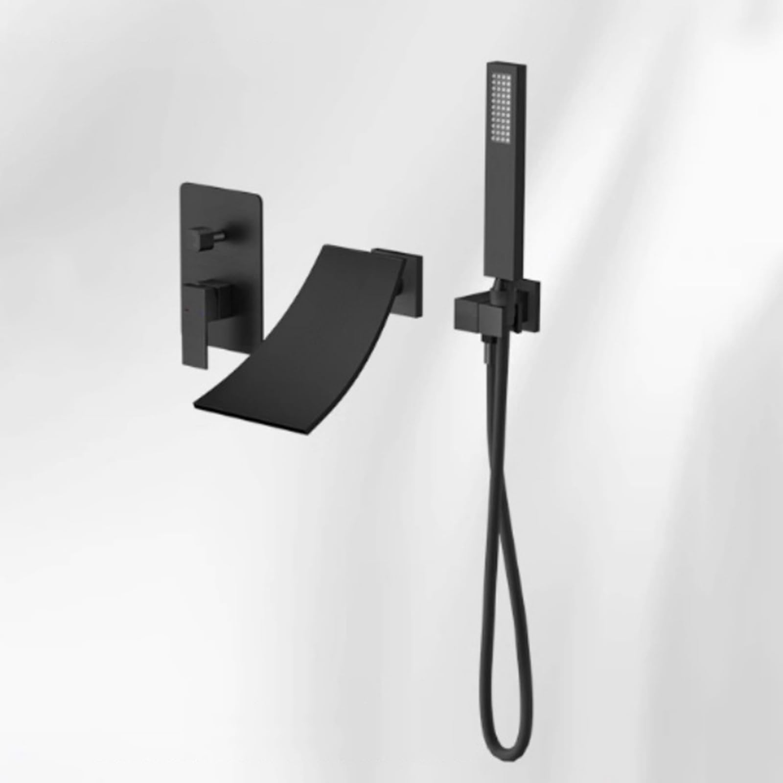 Robinet mitigeur salle de bain avec douche pour baignoire gris