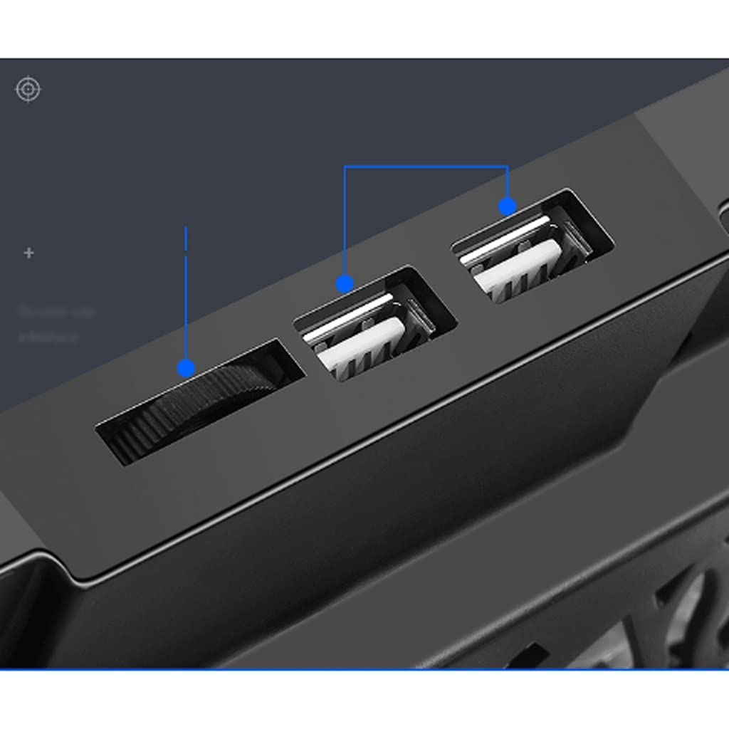Laptop Cooling Pad, LED Lüfter, Vierwege, LCD Display Controller, Netzteil, Bis zu 17, Anti Rutsch Matte, Schwarzes Gitter