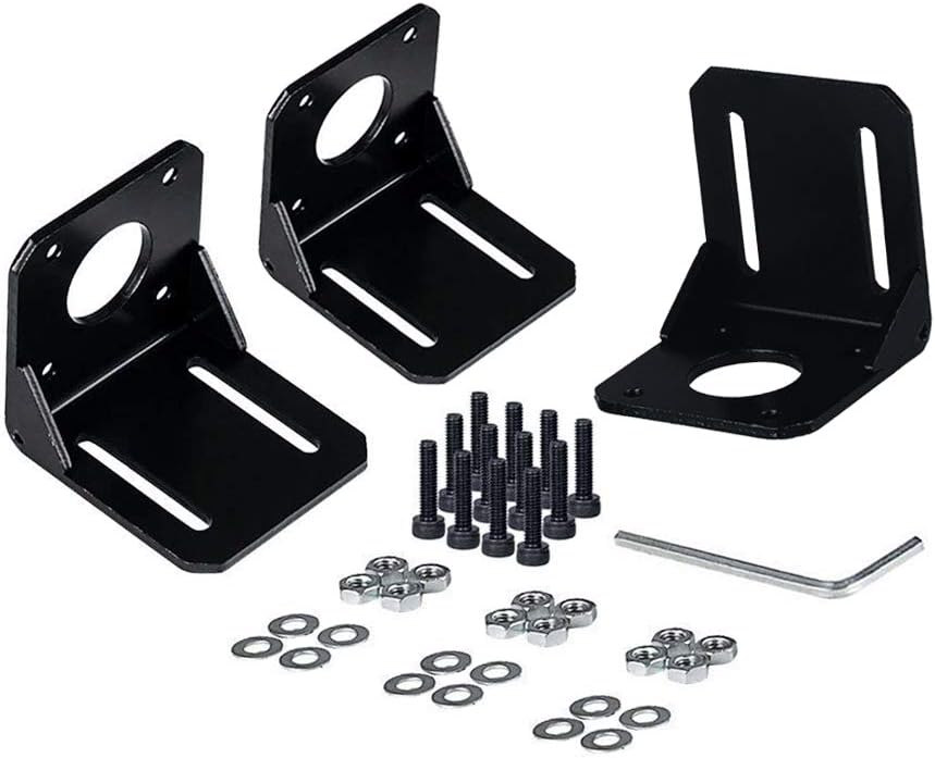 SOOWAY 3 PCS Stepper Motor Mounting Bracket, Alloy Steel L Bracket Nema 17 Stepper Motor with Screws and Inner Hexagon Spanner