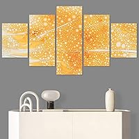 SIGNWIN 5 Panel Canvas Wall Art Abstract Colorful Decorative Elements Modern Artwork for Home Decorations Ready to Hang - 60