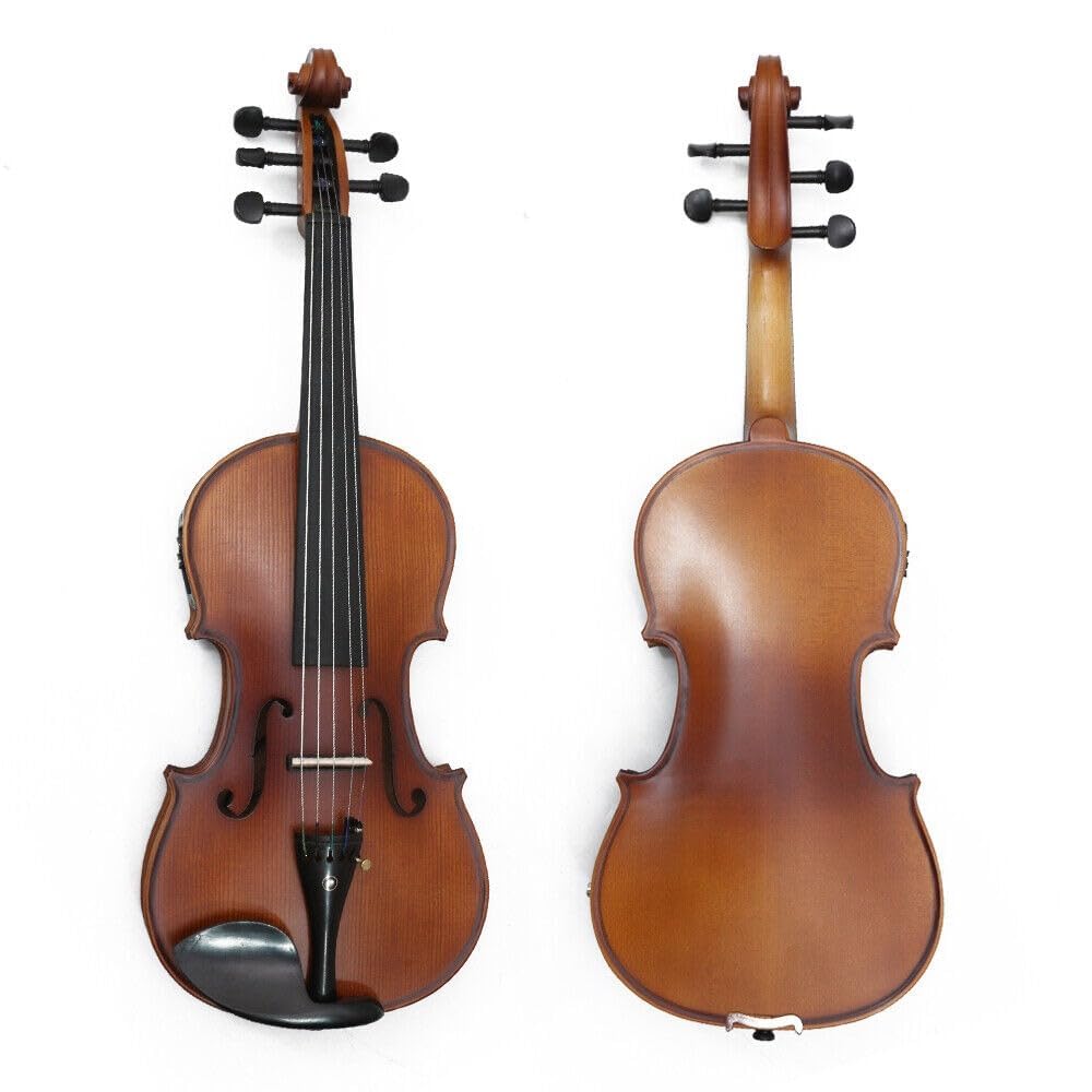 YoungMonic 5 String Violin 4/4 Violin Maple Spruce Hand Made Free Violin Case and Bow Ebony (4/4)