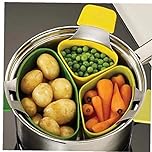Triple Divider Nest Steaming Silicone Saucepan Divider Steamer Basket Cooking Strainer Kitchen Gadgets 3 Pcs/Set