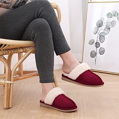 Image of Litfun Women's Fuzzy Memory Foam Slippers Fluffy Winter House Shoes Indoor and Outdoor