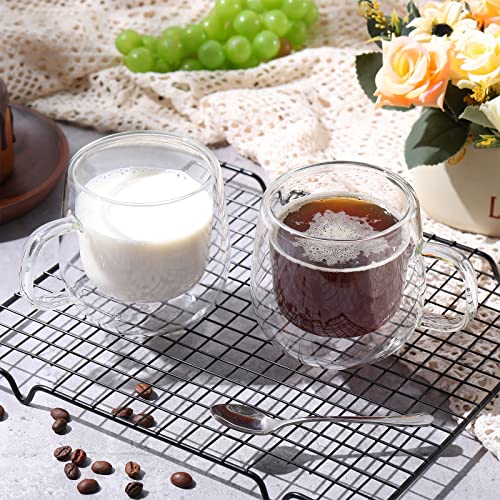 8 Pack Double Walled Glass Coffee Mugs 10Oz Insulated Glasses Espresso Cups With Handle Bistro Cappuccino Clear Glass Coffee Cups Travel Camping For Tea Latte Beverage Shots Glasses Heat Resistant #TOP4