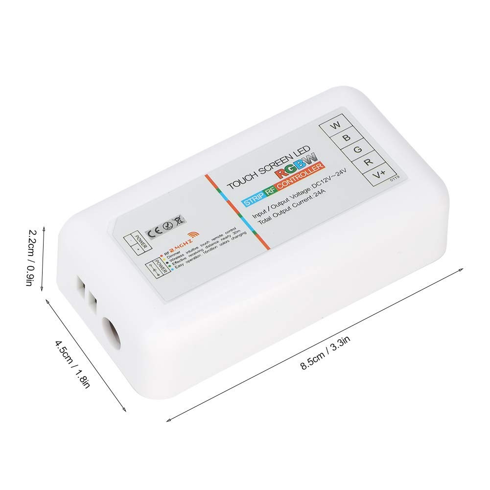 Zerodis Dimmer Hochfrequenz-Funkfernbedienung, Lichtleiste, Touch-Screen-Design, Ersatz-Fernbedienung, Passend für LED-Lichtleiste, RGB, RGBW, LED-RGBW-Controller,