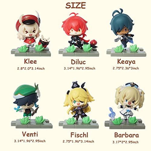 Sucrosey Genshin Figure Impact Klee Diluc Wenti Fischl Kaeya Barbara Wind Goly Q Version Anime Action Figures (Klee) #TOP5