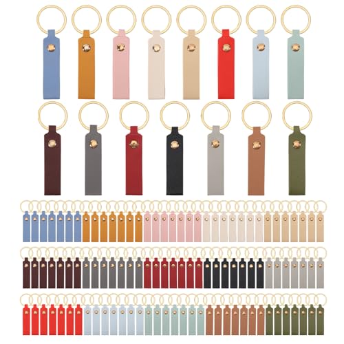 Porte-clés vierges en cuir synthétique pour loisirs créatifs et personnalisation
