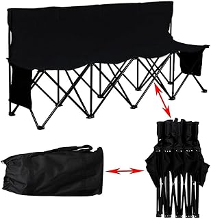Yaheetech Silla Plegable de Camping Silla de Playa Portátil Banco de Acampada con 4 Asientos para Familia