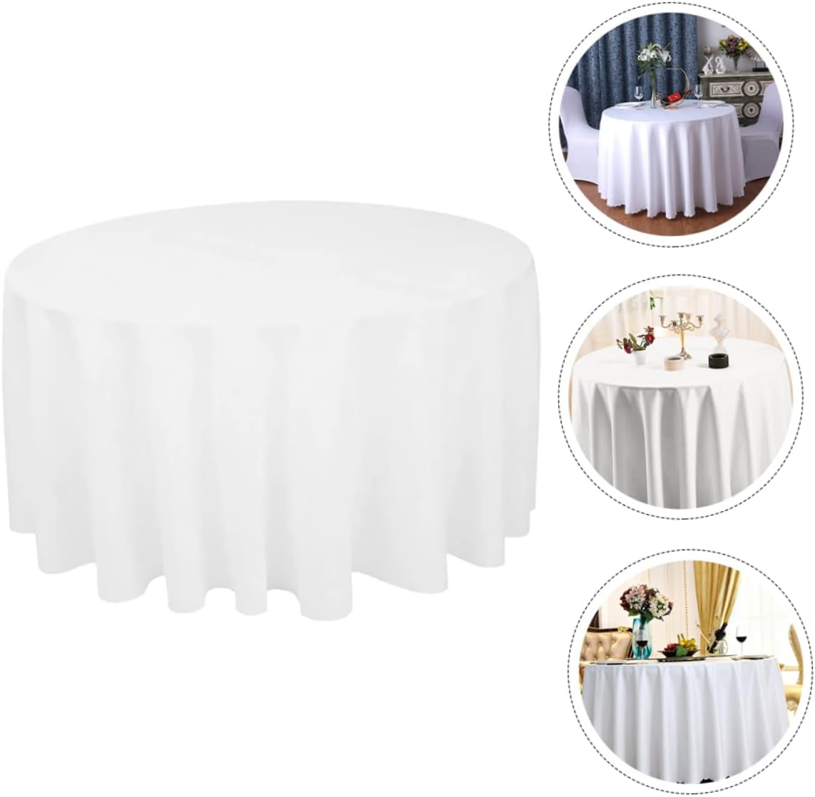MAGICLULU 1Pc Elegant Round Tablecloth Solid Color Polyester for Weddings Parties and Home Decor and Easy to Clean Feast Table Decor Supply