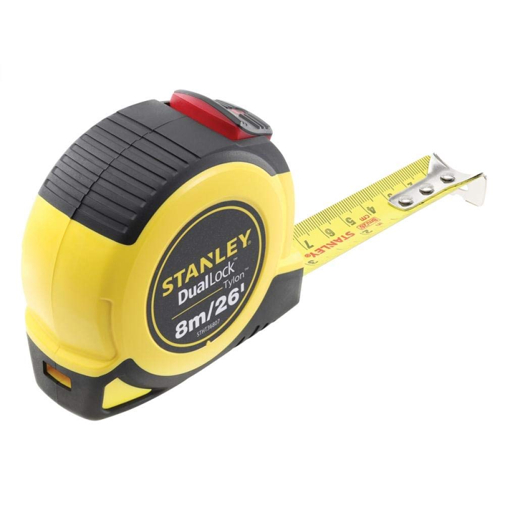 STANLEY STHT36807-0 podwójna blokada Tylon taśma kieszonkowa 8 m / 26 stóp (szerokość 25 mm), inne