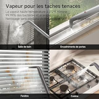 uwant B400 Vapeur et Chauffage Shampouineuse Canapé Professionnel ，Aspiration Puissante 18Kpa，Portable avec 4 Accessoires,Nettoyeur Canapé Tissus 2-en-1 pour Tapis Set of 1,Meubles, Tissus, Voiture