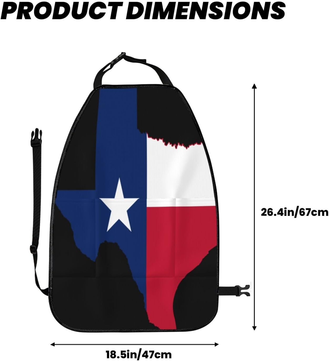 Texas State Flag Map 2-Piece Set of Car Seat Kick Protectors for Front Seat Backrests, Used for Car Rear Seat Backrests Protectors