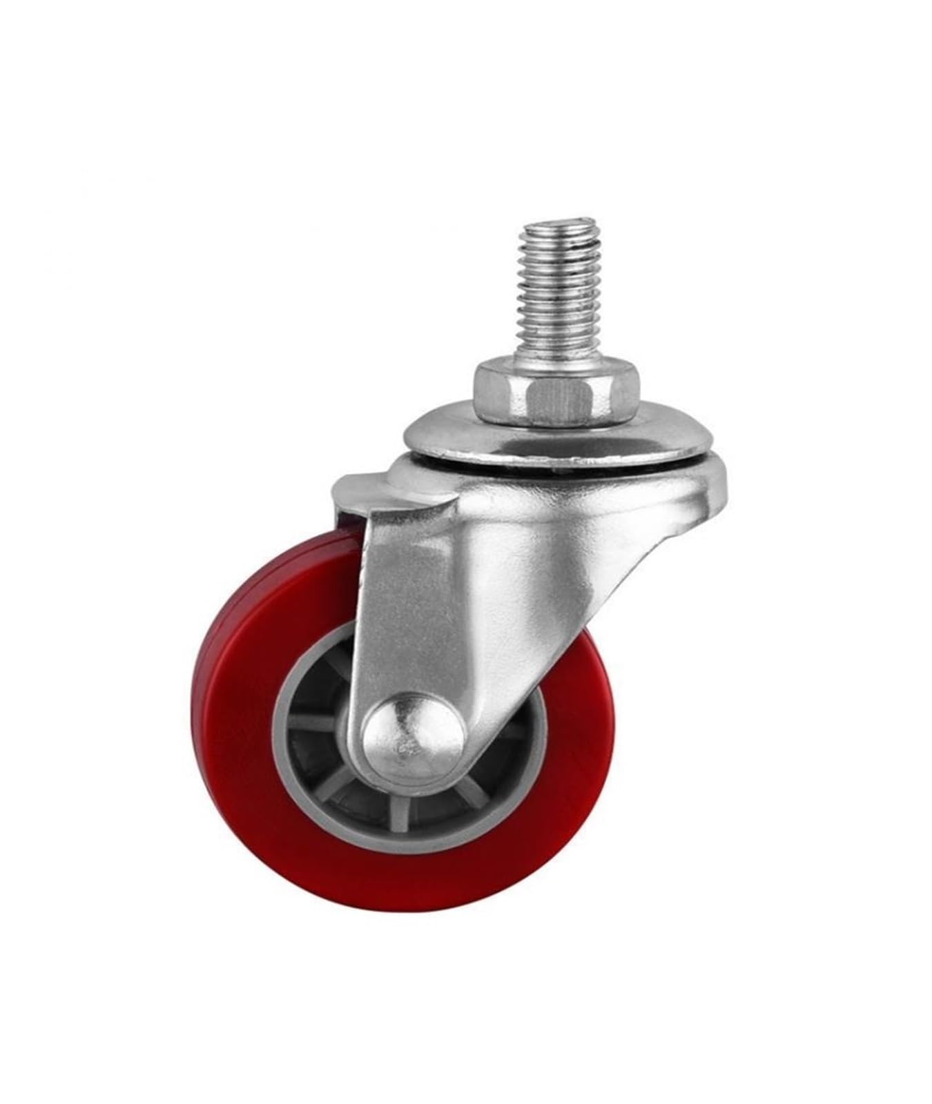MXXDMOPD Casters 1.5 inch M8 Screw Universal Wheel Trolley Diameter 38 mm Maroon PU Polyurethane Furniture