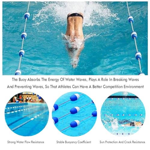 Cuerda con Boyas para Piscina 1m con 2 Boyas Azul y Blanco miniatura 5