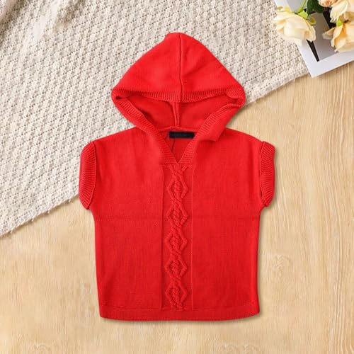 Little Girls Button Front Hoodies Sweater Cardigan Solid Short Sleeve Knit Waistcoat Spring Fall Tops4