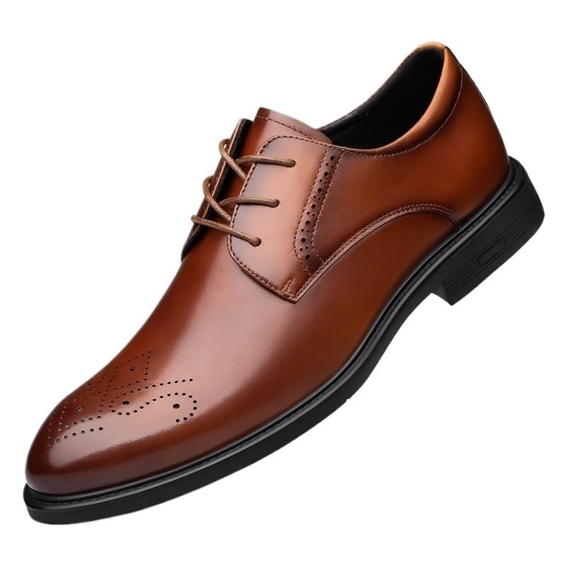 Oxford Shoes for Men's Vegan Leather Tuxedo Prom Wedding Anti-Slip Rubber Sole Slip Resistant Block Heel Casual Wingtip Lace-up