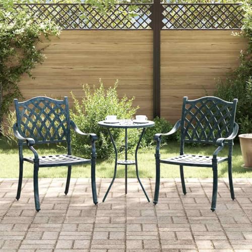 Genérico Silla de Jardín 2 pcs Verde 56 x 55 x 92.5cm Aluminio,Mobiliario,Muebles de jardín,Asientos de Exterior,Sillas de jardín,42002377