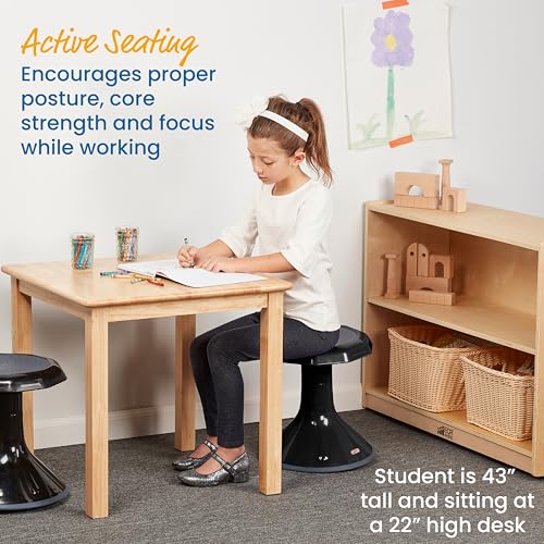 Image of ECR4Kids ACE Active Core Engagement Wobble Stool, 15-Inch Seat Height, Flexible Seating, Black