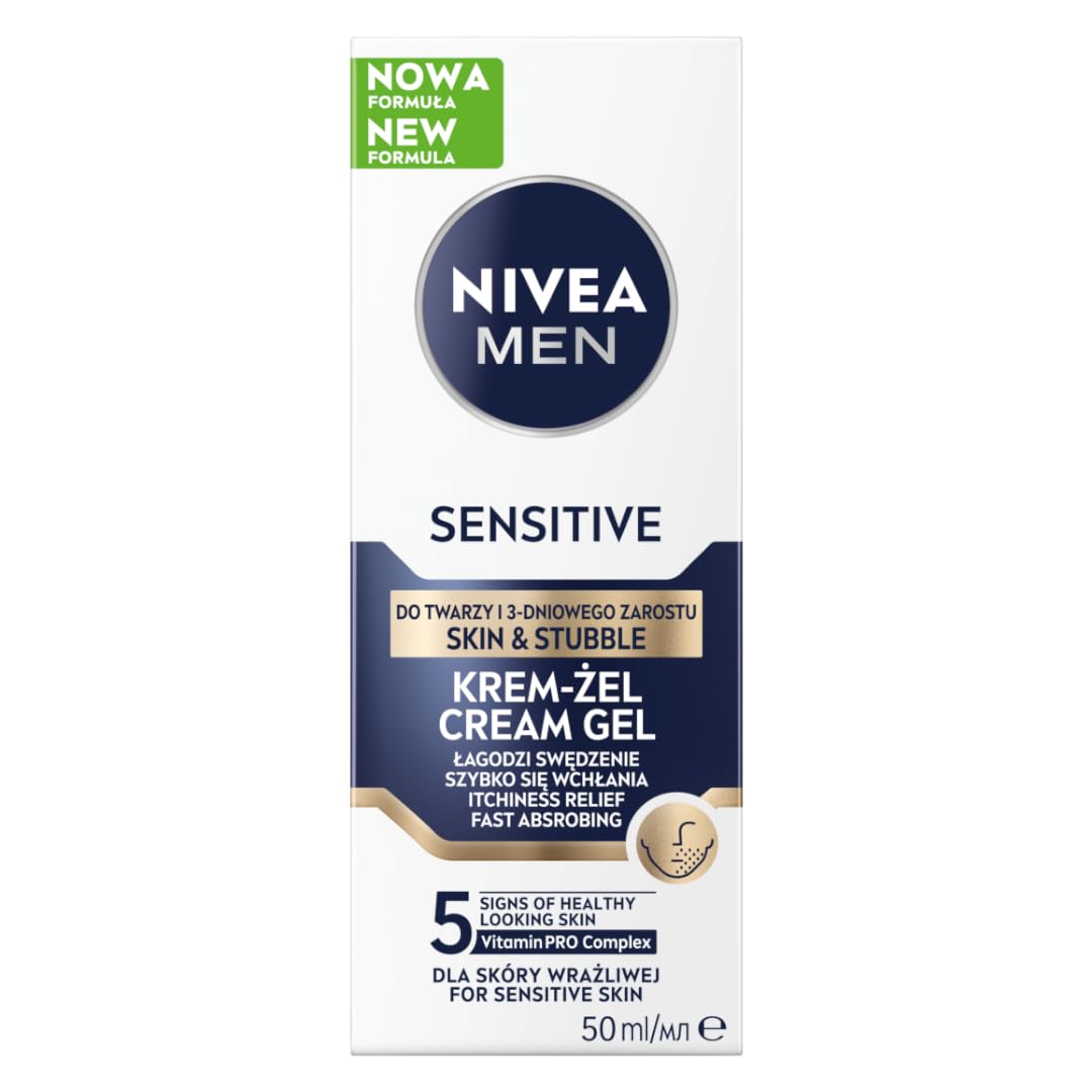 NIVEA MEN Sensitive Face Cream-Gel and 3-Day Facial, 50 ml