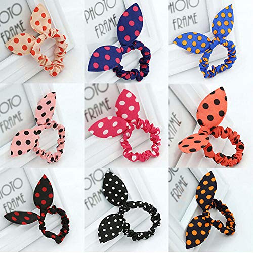 Lovef 20 Pcs Girls Rabbit Ear Hair Tie Bands Ropes Ponytail Holder (20Pcs Rabbit Ear) #TOP1