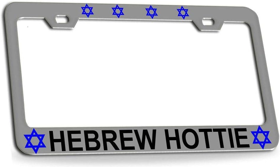 Hebrew Hottie Israel Jewish Quality Chrome Metal Car SUV Truck License Plate Frame u82