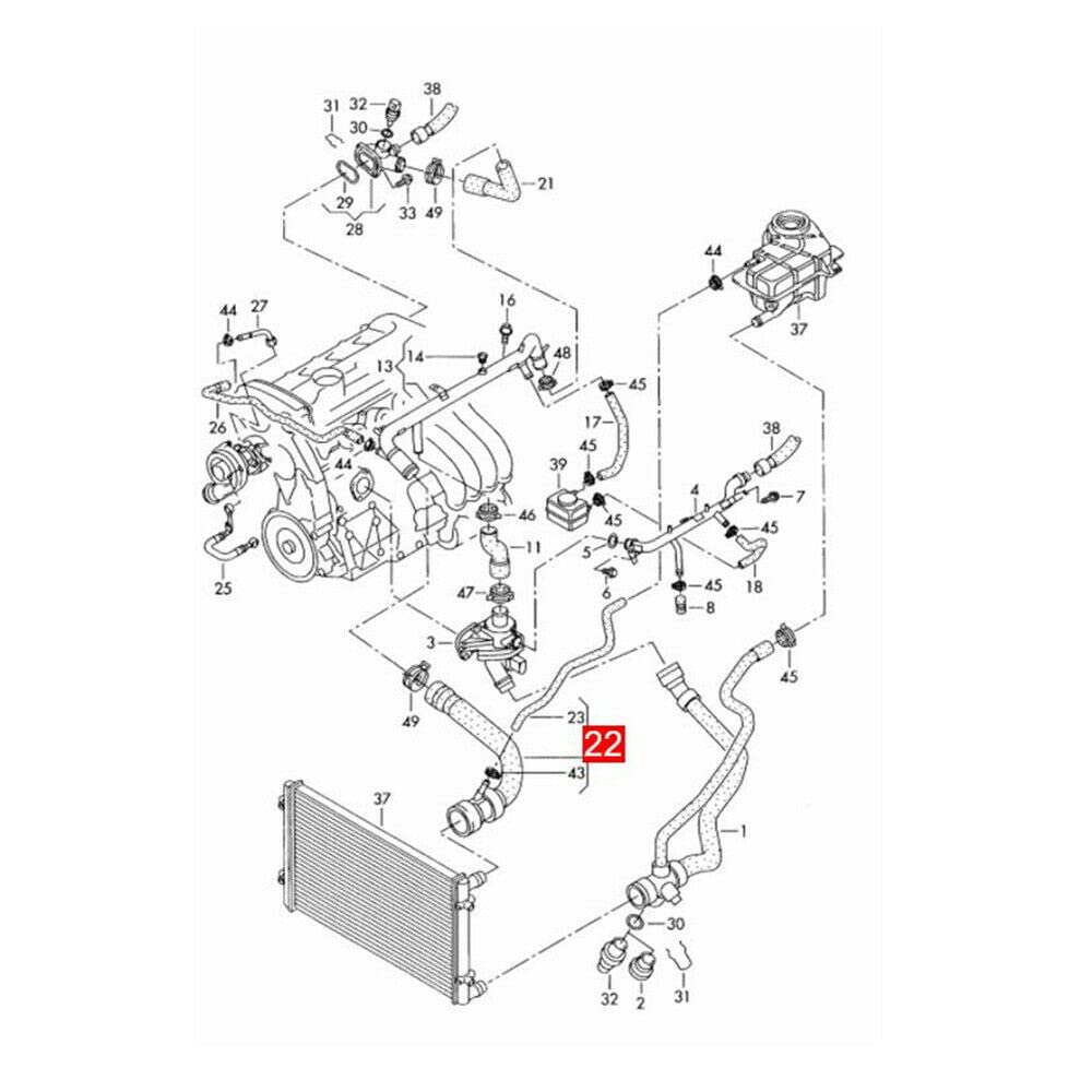 Manguera de agua refrigerante superior para radiador 8E0121101 para Audi A4 B6 B7 2001-2008