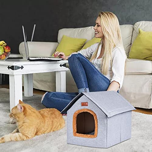 Casa para gatos ao ar livre para o inverno, canis de abrigo para gatos selvagens ao ar livre, cama p