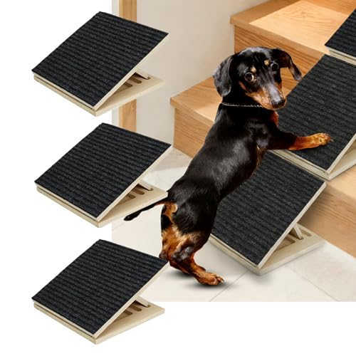 2 Pezzi Scaletta per Cani,Scala per Cani,Gradini Superficie con Tappeto Antiscivolo,Rampe per Basso Angolo Regolabile,Gradini per Animali domestici di Taglia Piccola e Media