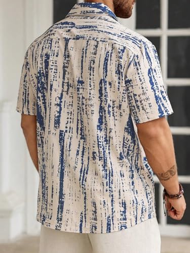 Image of Lymio Shirt for Men| Men's Shirt Abstract Printed Button Down - Slim Fit Casual Wear | Short Sleeve & Breathable | Trendy Beach & Holiday Ready (Packs Also Available) (Tiedite)