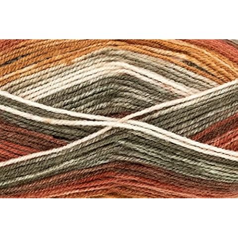 hcg King Cole 100g Bramble DK Double Knitting Self Striping Yarn Acrylic Wool Ball (Chestnut) Cover