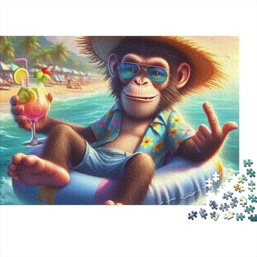 Rompecabezas de mono de 1000 piezas para adultos, diseño de bodegón de frutas de 38x26cm