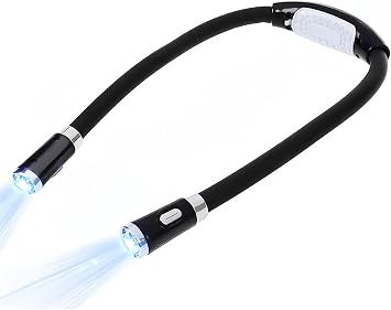Neck Reading Light Book Light for Reading in Bed 4 LED 3 Modes Neck Reading Lamp Hands Free Flexible Torch Lights for Readers U-Shaped LED for Bookworms Camping Repairing Craft Knitting