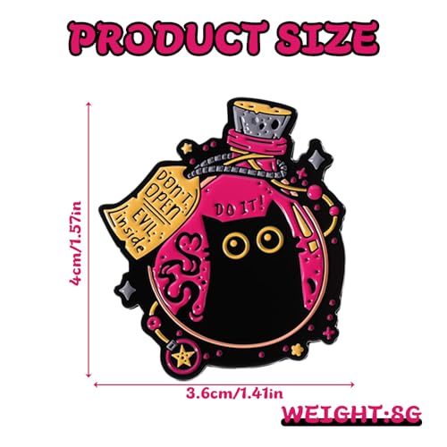 Niedlicher schwarzer Katzen Anstecker Pin,Anstecker Pin,böse schwarze Katze in Flasche,Emaille Brosche,für Rucksack,Tasche,Accessoires und Schmuck Emaille Pins