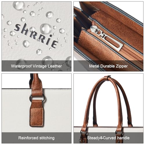 Shrrie 16inch Laptop Bag for Women-Fashion Rainbow Side,Waterproof Leather Tote Bag,Vintage Laptop Tote Purse4